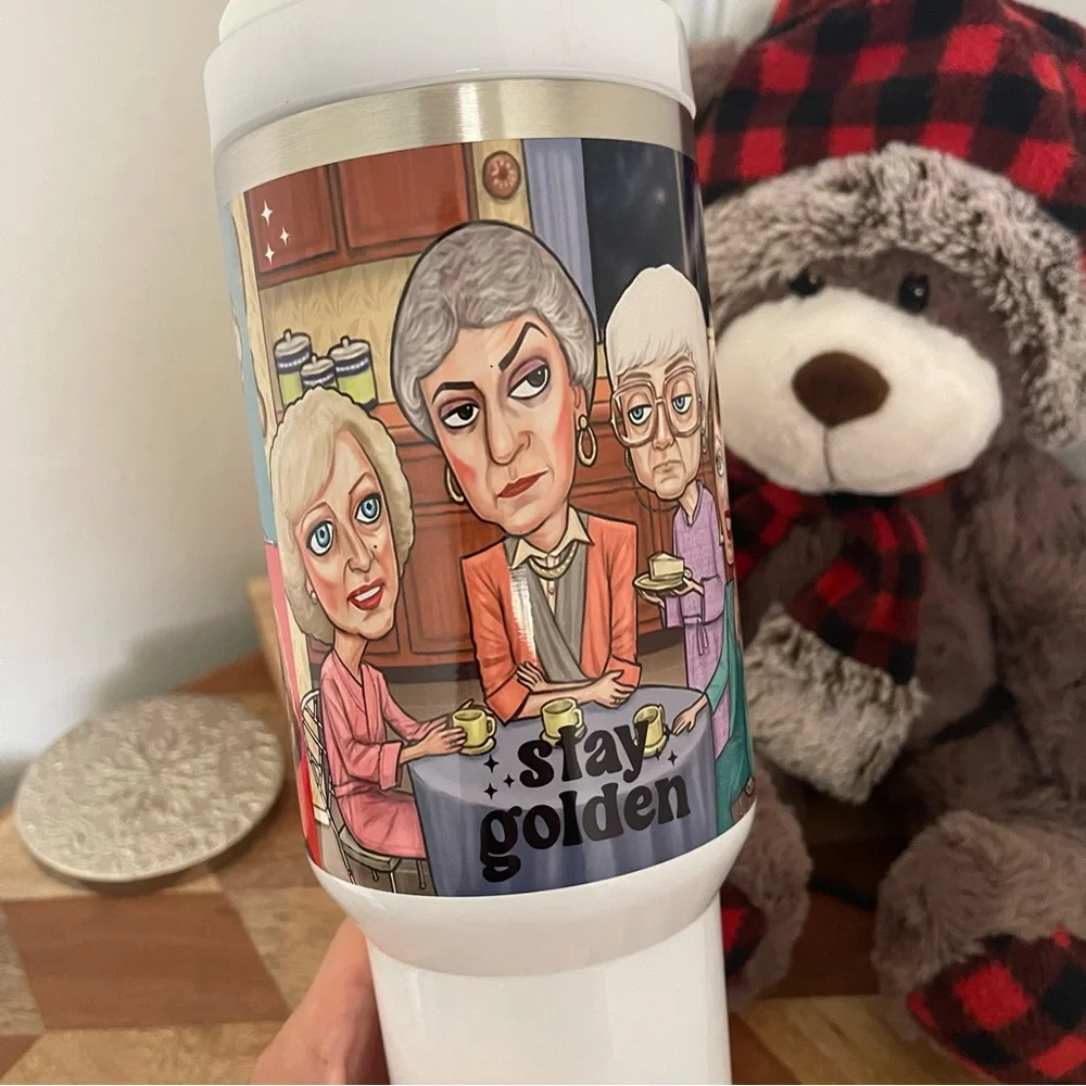 TV Show Golden Girls 40 oz Tumbler/Water bottle/Mug with handle and straw.Birthd - Picture 4 of 8